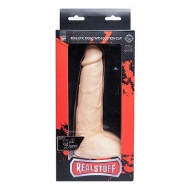 Телесный фаллоимитатор REALSTUFF REALISTIC DONG 9INCH - 23 см.